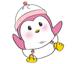 Mama Penguin is interest with cute baby sticker #11379032