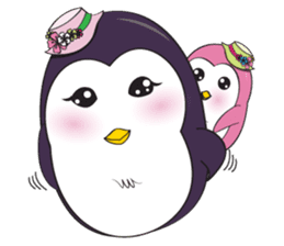 Mama Penguin is interest with cute baby sticker #11379037