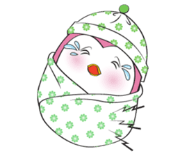 Mama Penguin is interest with cute baby sticker #11379038