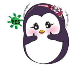 Mama Penguin is interest with cute baby sticker #11379063
