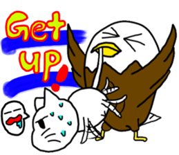 Cat and bald eagle sticker #11379304