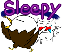 Cat and bald eagle sticker #11379306