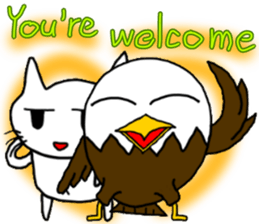 Cat and bald eagle sticker #11379309