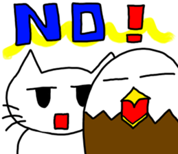 Cat and bald eagle sticker #11379311
