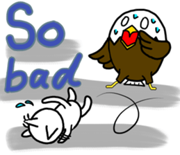 Cat and bald eagle sticker #11379315