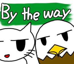 Cat and bald eagle sticker #11379316