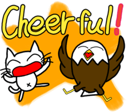 Cat and bald eagle sticker #11379317