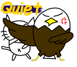 Cat and bald eagle sticker #11379319