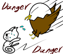 Cat and bald eagle sticker #11379320
