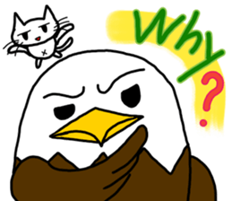 Cat and bald eagle sticker #11379321