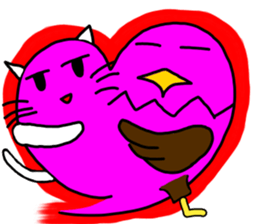 Cat and bald eagle sticker #11379322