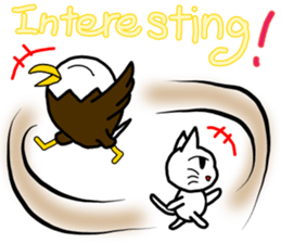 Cat and bald eagle sticker #11379323