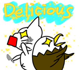 Cat and bald eagle sticker #11379325