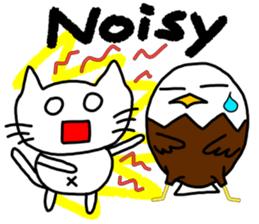 Cat and bald eagle sticker #11379328