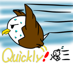 Cat and bald eagle sticker #11379329