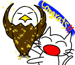 Cat and bald eagle sticker #11379331
