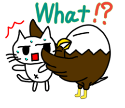 Cat and bald eagle sticker #11379332
