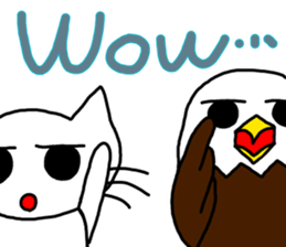 Cat and bald eagle sticker #11379334