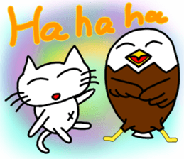Cat and bald eagle sticker #11379335