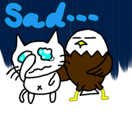 Cat and bald eagle sticker #11379336