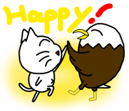 Cat and bald eagle sticker #11379337