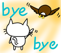 Cat and bald eagle sticker #11379338