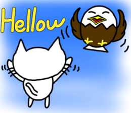 Cat and bald eagle sticker #11379339