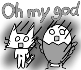 Cat and bald eagle sticker #11379340