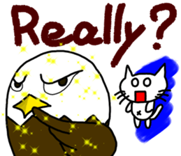 Cat and bald eagle sticker #11379341