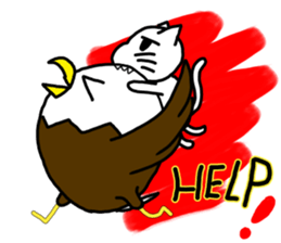 Cat and bald eagle sticker #11379342