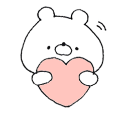 Friendly white bear sticker #11380140