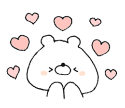 Friendly white bear sticker #11380142