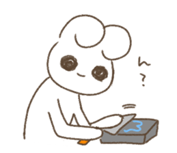 Is white and a vague rabbit.2 sticker #11381457