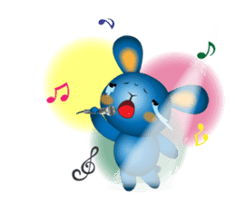 blue rabbit's blue day sticker #11382276