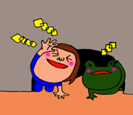 me and the frog.the sixth. sticker #11384343