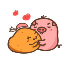 potato&pig(couples) sticker #11384408