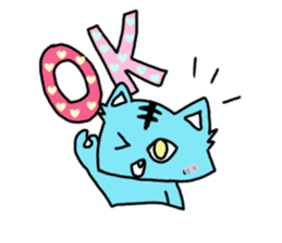 **Capricious sticker of a blue sky cat** sticker #11385936