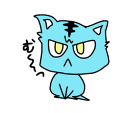 **Capricious sticker of a blue sky cat** sticker #11385937