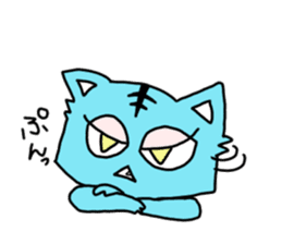 **Capricious sticker of a blue sky cat** sticker #11385938