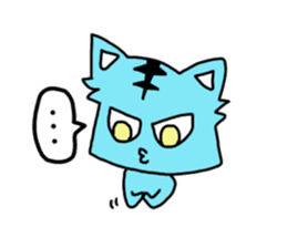**Capricious sticker of a blue sky cat** sticker #11385940
