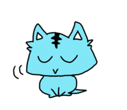 **Capricious sticker of a blue sky cat** sticker #11385941