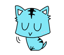 **Capricious sticker of a blue sky cat** sticker #11385943