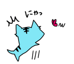 **Capricious sticker of a blue sky cat** sticker #11385946
