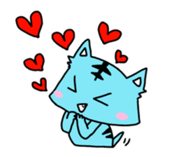 **Capricious sticker of a blue sky cat** sticker #11385955
