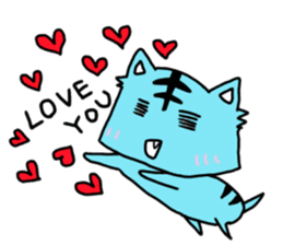 **Capricious sticker of a blue sky cat** sticker #11385958