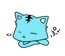 **Capricious sticker of a blue sky cat** sticker #11385959