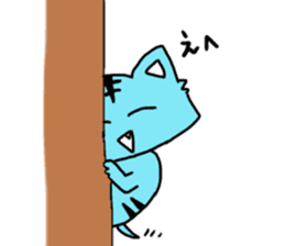 **Capricious sticker of a blue sky cat** sticker #11385962
