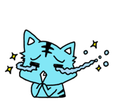 **Capricious sticker of a blue sky cat** sticker #11385964