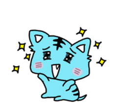 **Capricious sticker of a blue sky cat** sticker #11385965