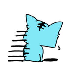 **Capricious sticker of a blue sky cat** sticker #11385967